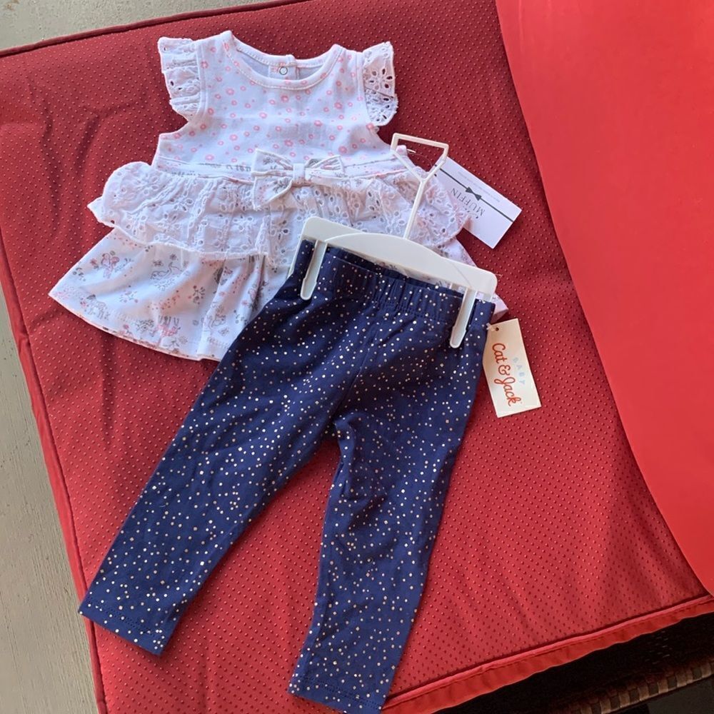 Take 50% OFF- 2pcs Girls Mix Match Top and Leggings, Size-3-6M